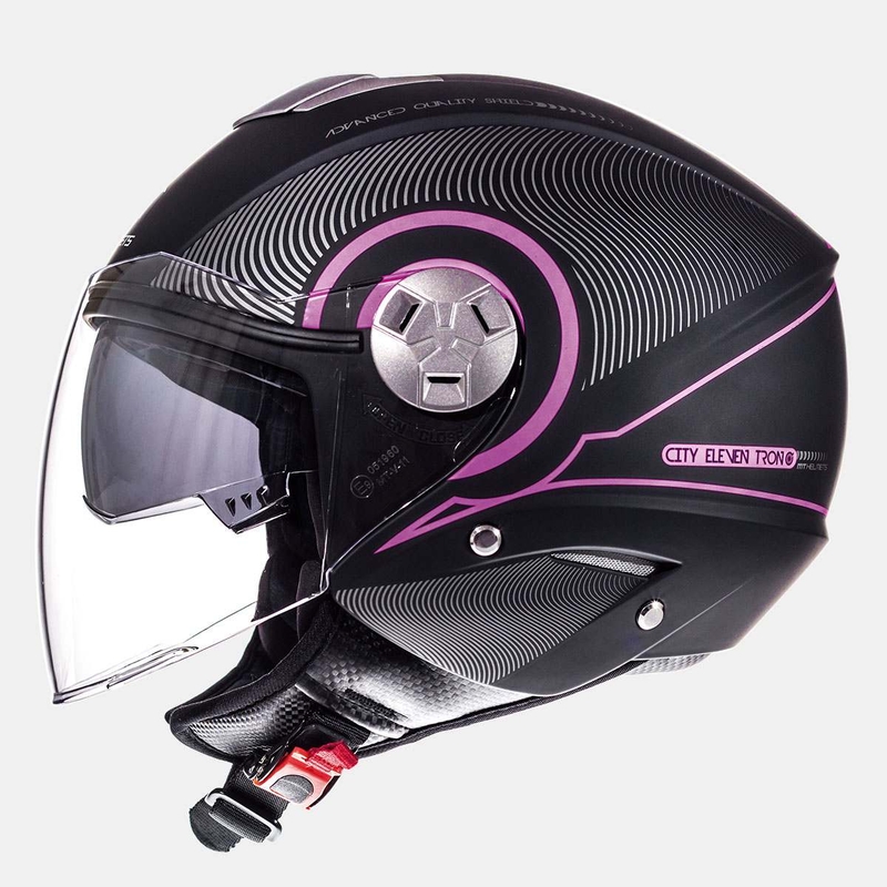 MT City Eleven SV Tron otvorena motociklistička kaciga crna mat roza rasprodaja