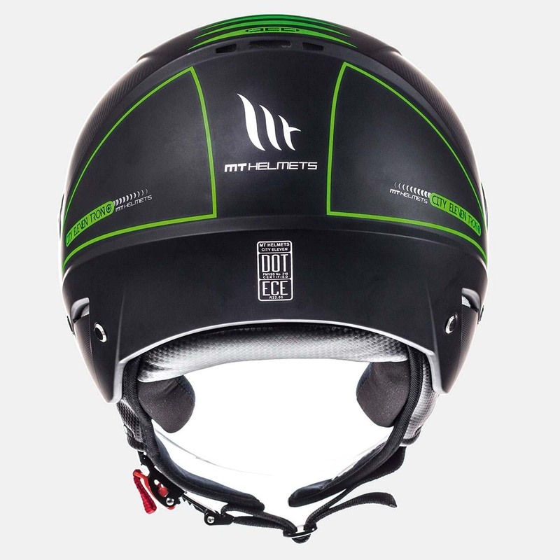 Motoristička kaciga otvorena MT City Eleven SV Tron crna mat-fluo zelena rasprodaja