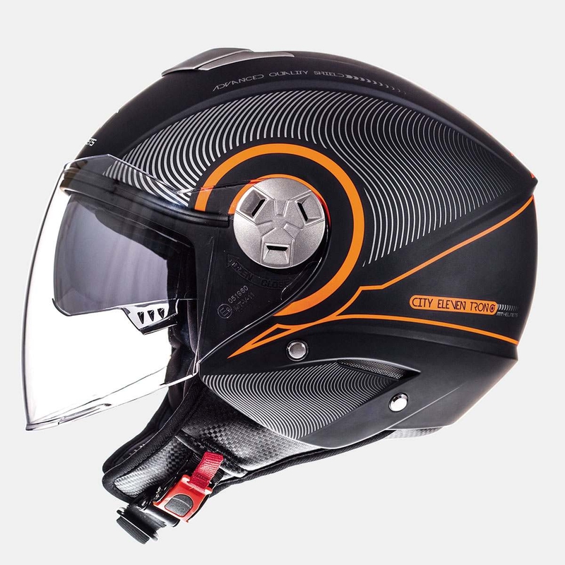 MT City Eleven SV Tron otvorena motociklistička kaciga crna mat-fluo narančasta rasprodaja