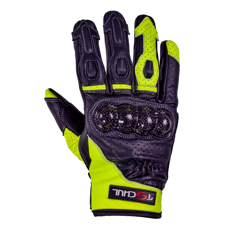 Motociklističke rukavice Tschul 316 crno-fluo-žute - II. kvaliteta