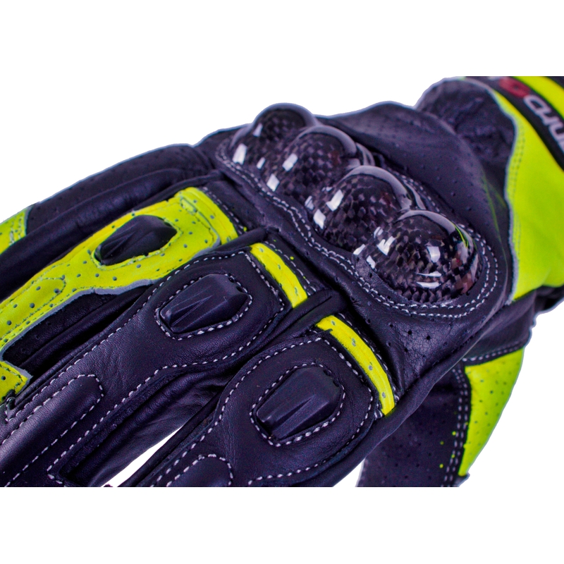 Motociklističke rukavice Tschul 316 crno-fluo-žute - II. kvaliteta