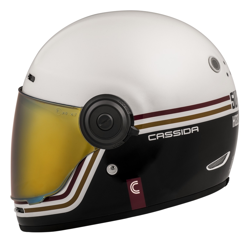 Integralna motociklistička kaciga Cassida Fiber Super Hooligan Karat bijelo-crno-crveno-zlatno rasprodaja