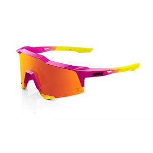 Sunčane naočale 100% SPEEDCRAFT Fernando Tatis JR ružičasto-žute (HIPER crveno staklo)