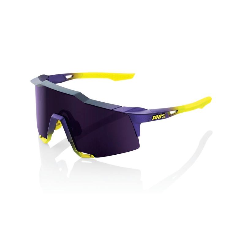 Sunčane naočale 100% SPEEDCRAFT Matte Metallic Digital Brights ljubičasto-žute (ljubičasto staklo)