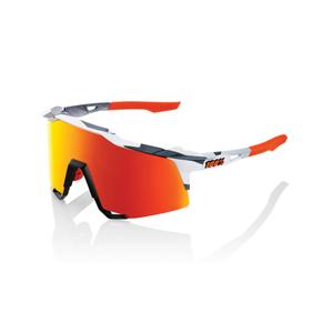 Sunčane naočale 100% SPEEDCRAFT Soft Tact Grey Camo bijelo-sivo-narančaste (HIPER crveno staklo)