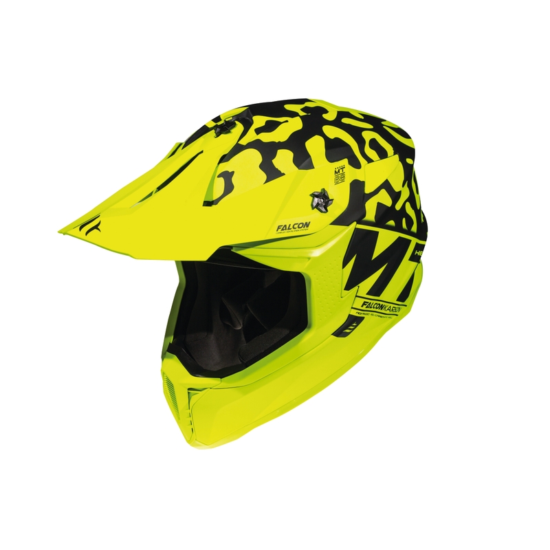Motocross kaciga MT Falcon Karson fluo žuta mat