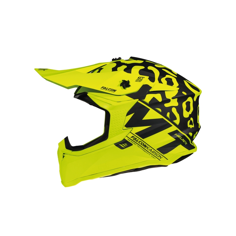 Motocross kaciga MT Falcon Karson fluo žuta mat