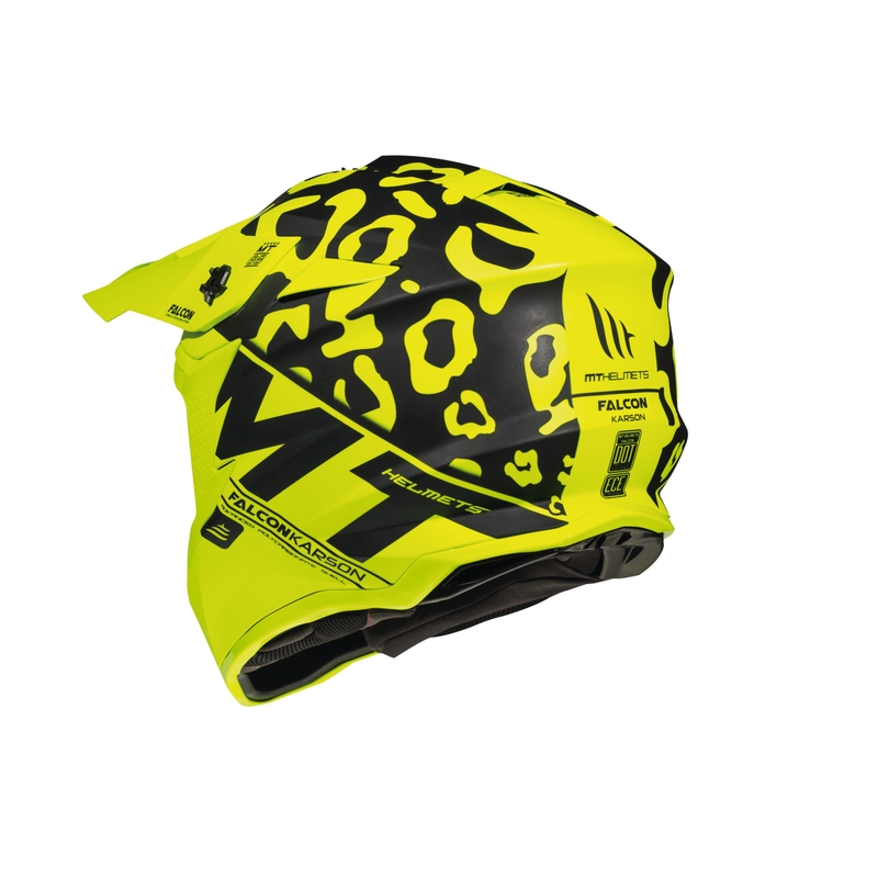 Motocross kaciga MT Falcon Karson fluo žuta mat