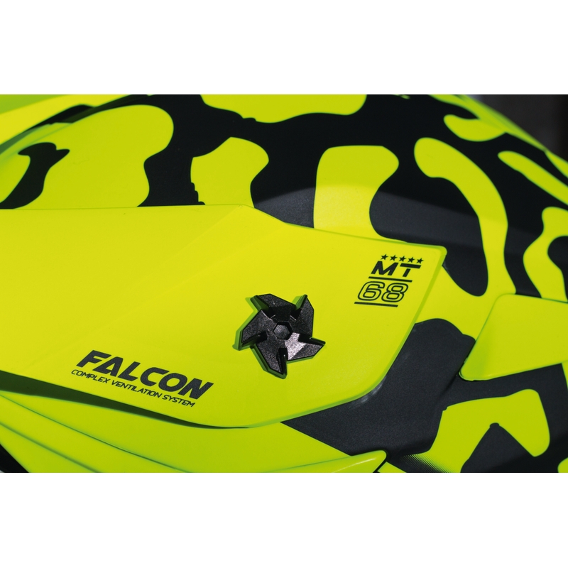 Motocross kaciga MT Falcon Karson fluo žuta mat