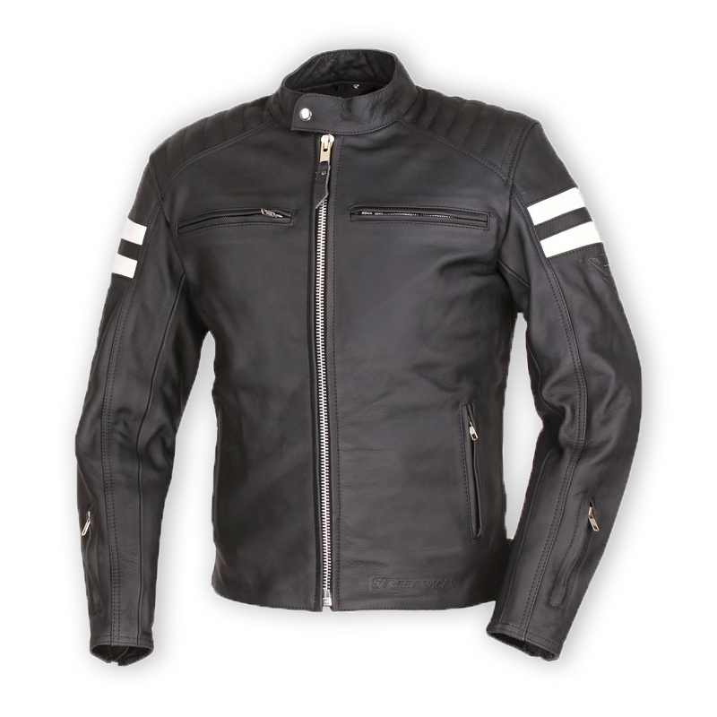 Crno-bijela motociklistička jakna Street Racer Block