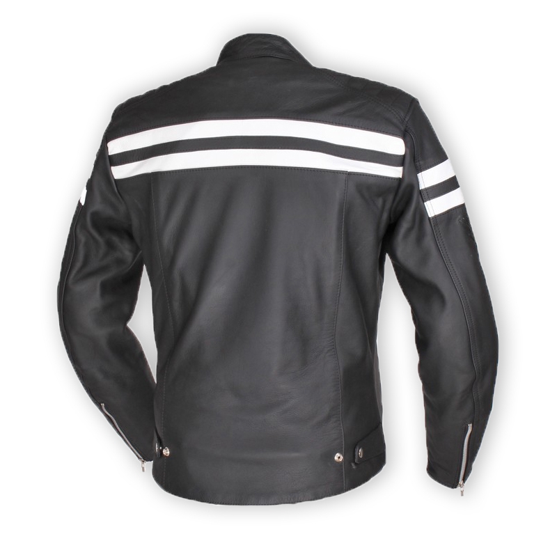 Crno-bijela motociklistička jakna Street Racer Block