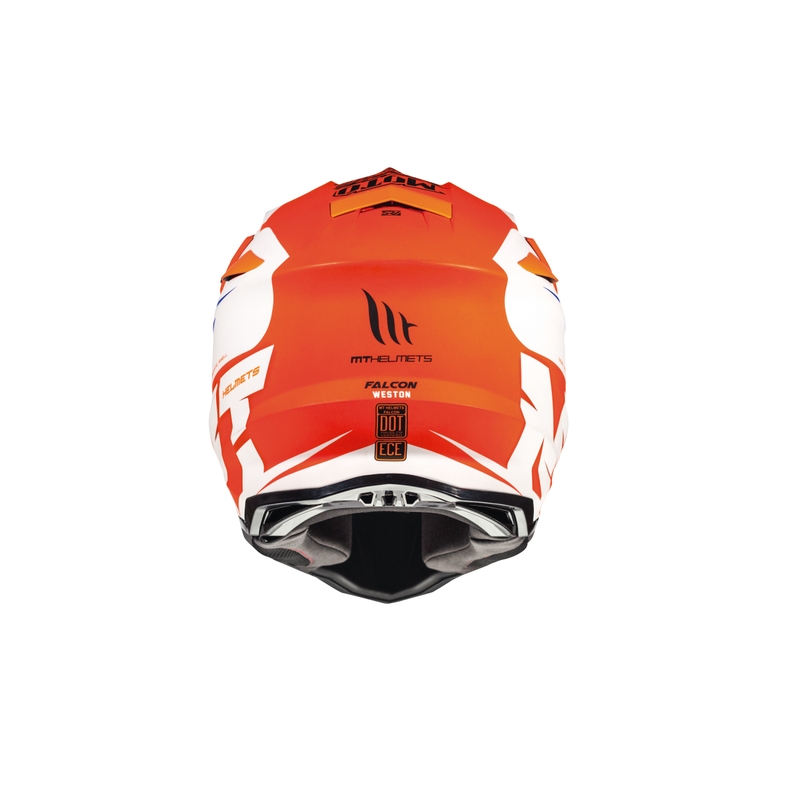 Motocross kaciga MT Falcon Weston bijelo-plava-fluo narančasta