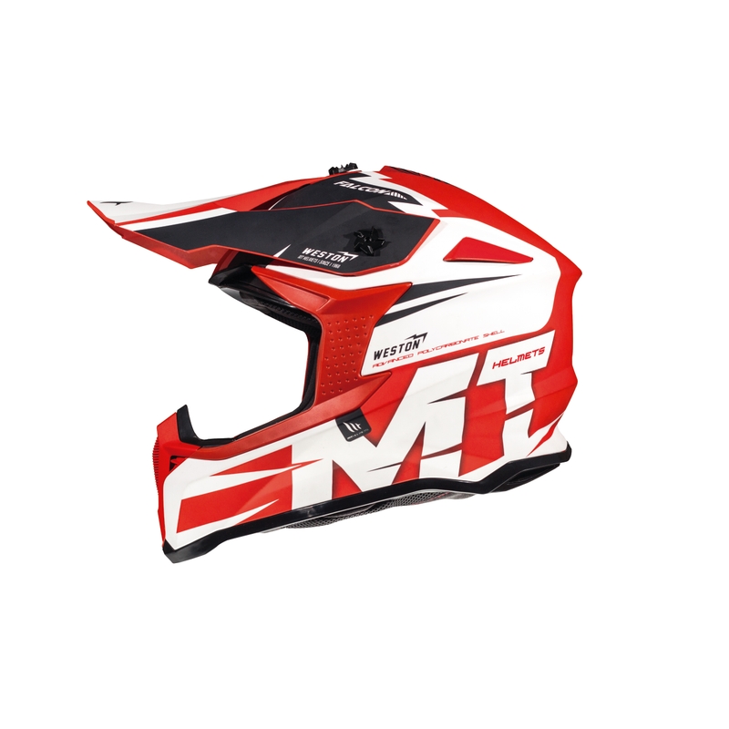Motocross kaciga MT Falcon Weston bijelo-crvena
