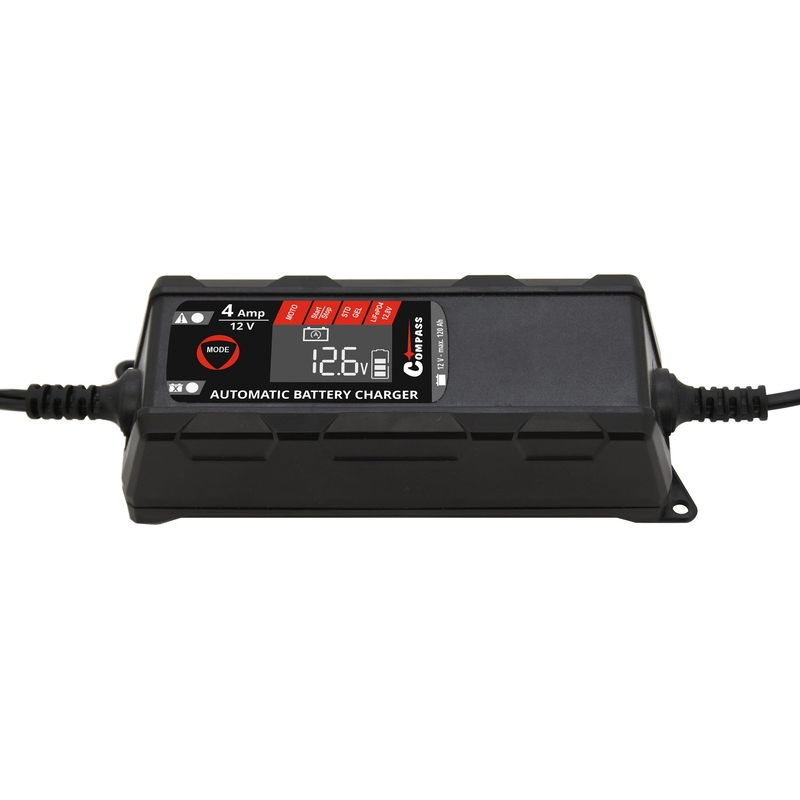 Mikroprocesorski punjač 4Amp 12V PB/GEL/AGM/LiFePO4 LCD zaslon