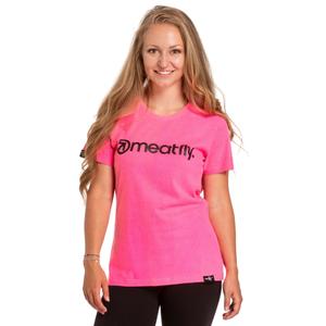 Ženska majica kratkih rukava Meatfly Ladies MF Logo neon pink