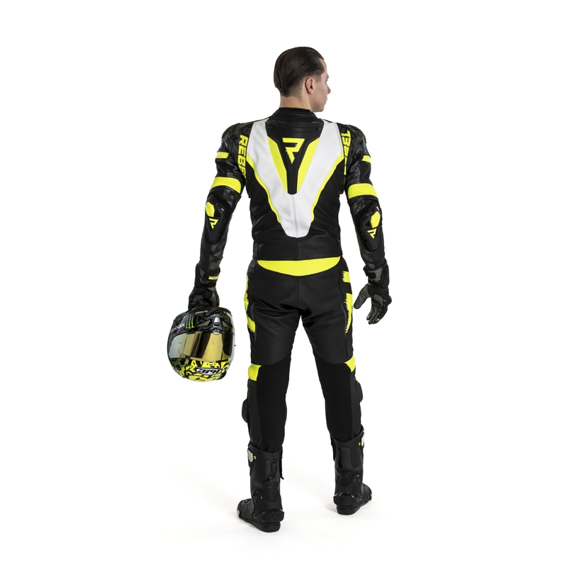 Moto odijelo Rebelhorn Rebel crno-bijelo-fluo žuto rasprodaja