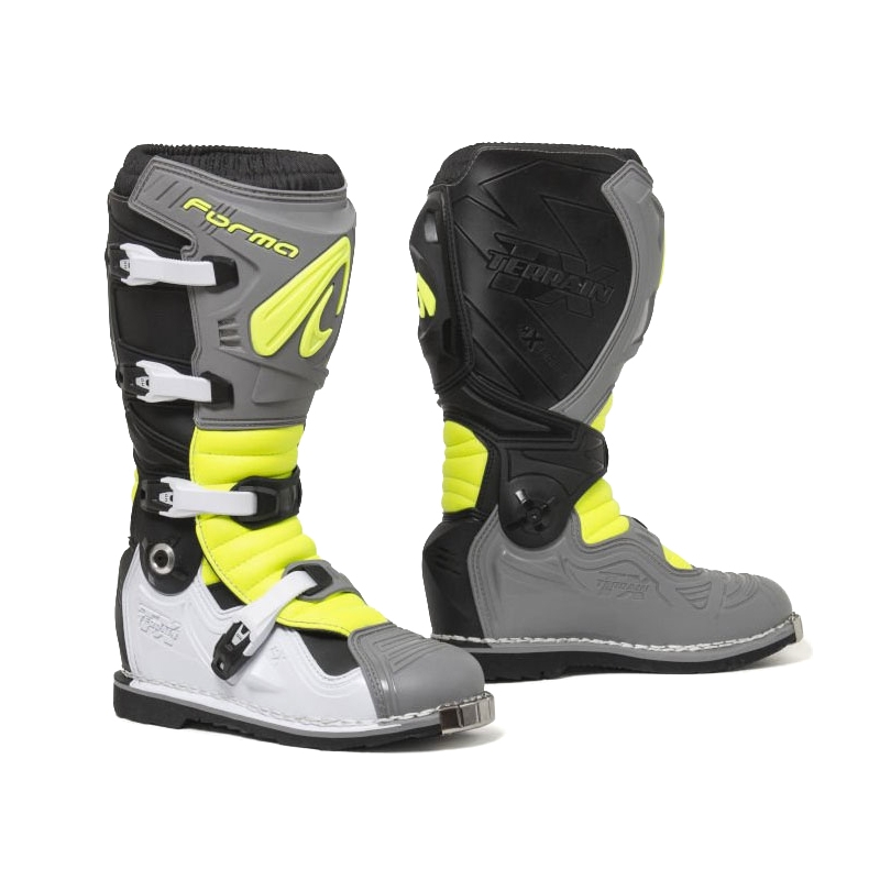 Motorističke čizme Forma Terrain Evolution TX sivo-bijele-fluo žute