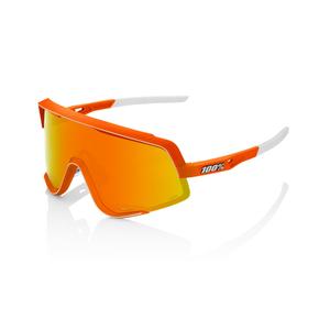 Sunčane naočale 100% GLENDALE Soft Tact Neon Orange narančasto-bijele (HIPER crveno staklo)