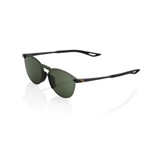 Sunčane naočale 100% LEGERE ROUND Matte Black Grey crne (zelene leće)
