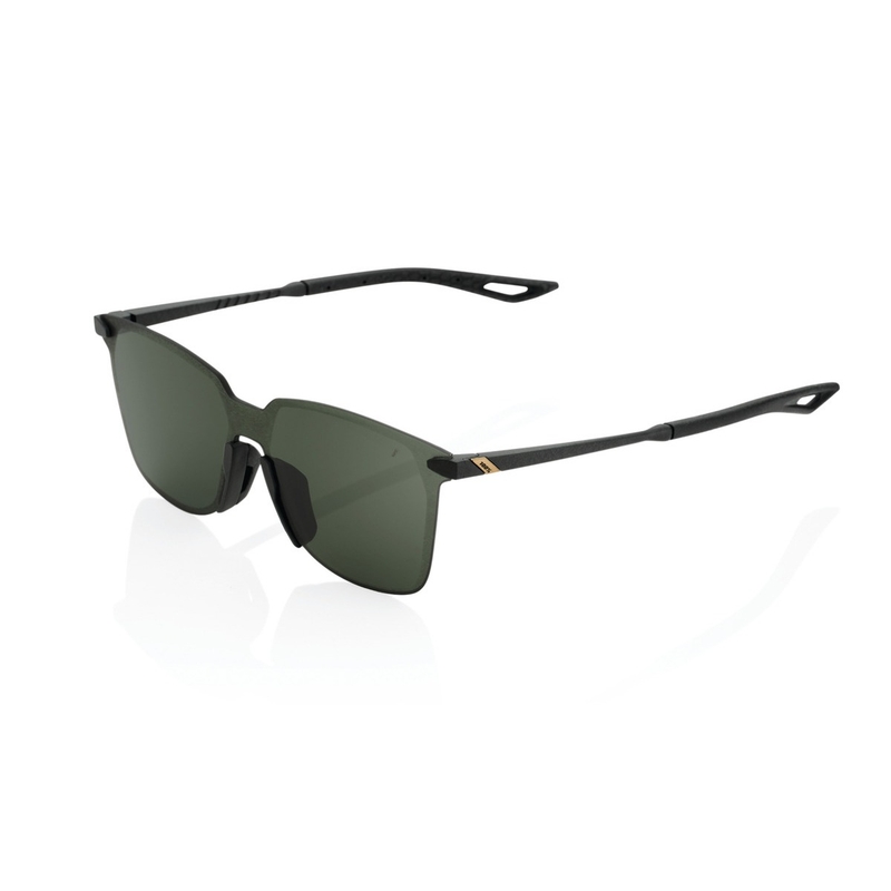 Sunčane naočale 100% LEGERE SQUARE Matte Black crne (zelene leće)