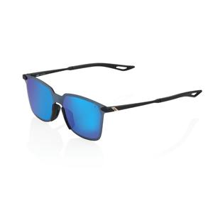 Sunčane naočale 100% LEGERE SQUARE Soft Tact crne (plave kromirane leće)