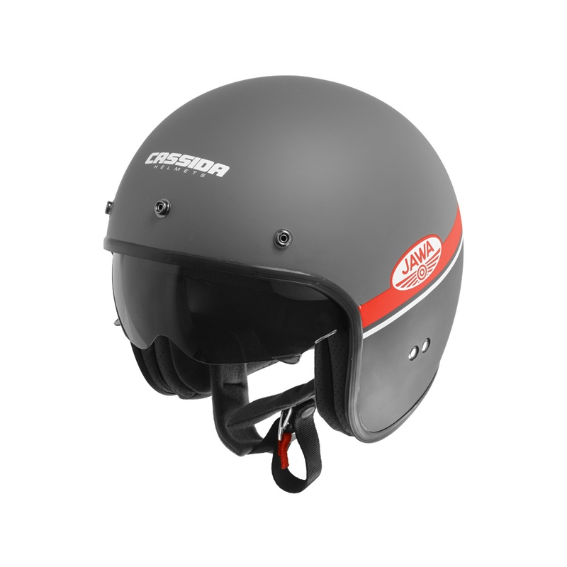 Otvorena motociklistička kaciga Cassida Oxygen Jawa OHC sivo-crveno-crno-bijela