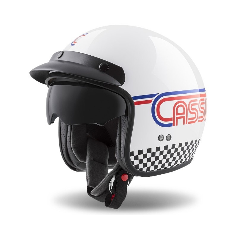 Motociklistička kaciga s otvorenim licem Cassida Oxygen Rondo biserno bijela-crvena-plava-crna rasprodaja