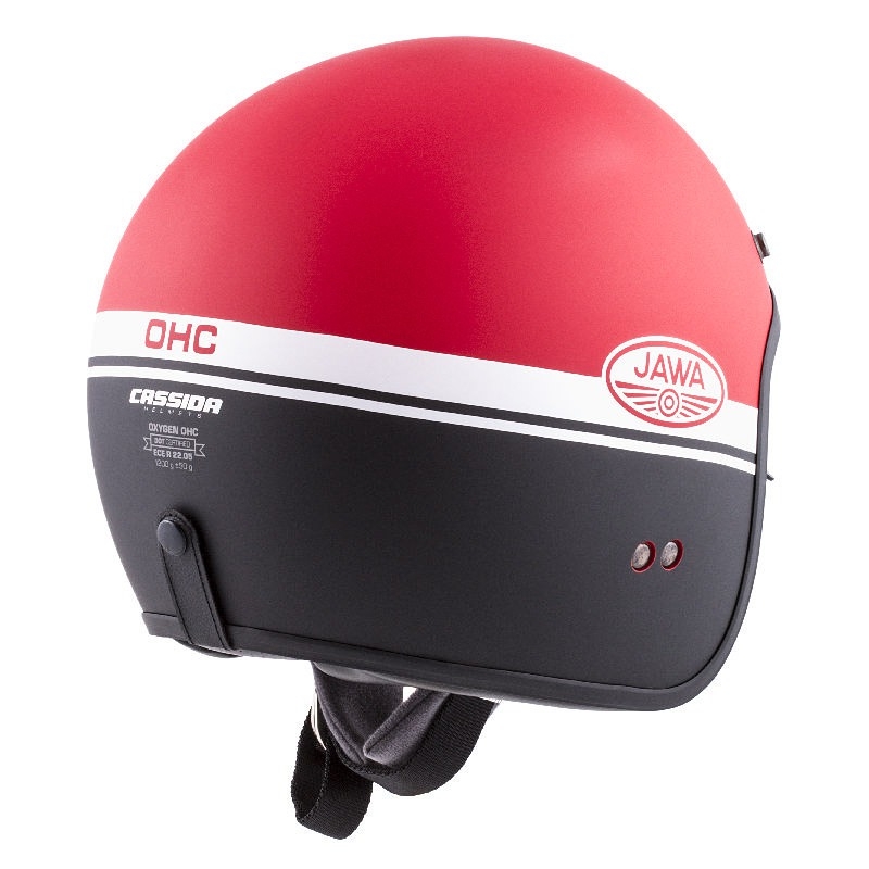 Otvorena motociklistička kaciga Cassida Oxygen Jawa OHC crveno-crno-bijela