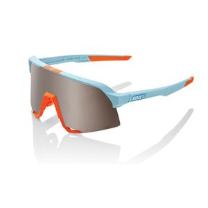 Sunčane naočale 100% S3 Soft Tact dvobojne narančasto-plave (srebrna leća)