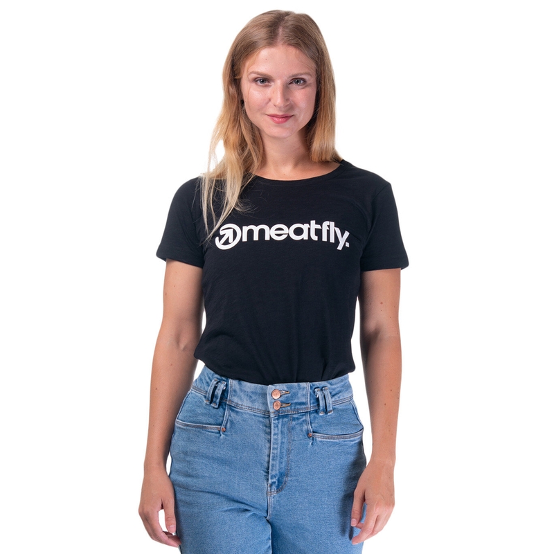 Ženska majica kratkih rukava Meatfly Ladies MF Logo crna rasprodaja