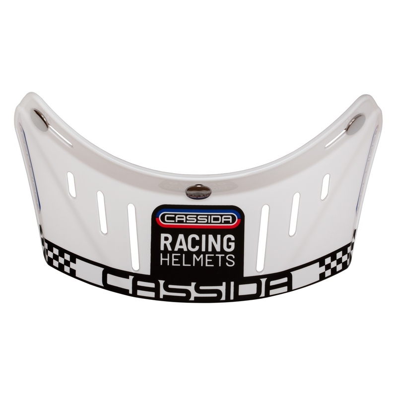 Ravni vizir za kacige Cassida Oxygen Racing Spirit bijele boje