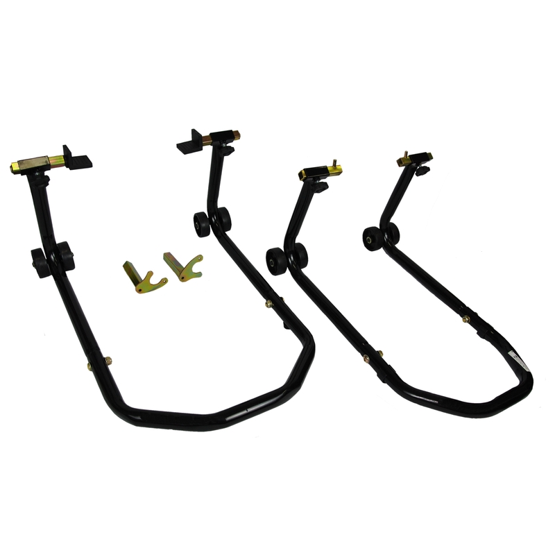 Set stalka za motocikle R-TOOL prednji + stražnji s kotačima - II. kvaliteta