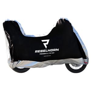 Motociklistička cerada s koferom Rebelhorn Cover II Top Box crno-srebrna