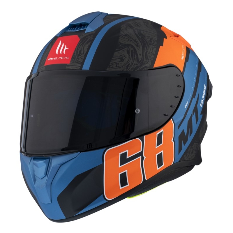 Integralna motociklistička kaciga MT FF106 Pro Targo Pro Welcome D4 crna-plava-narančasta