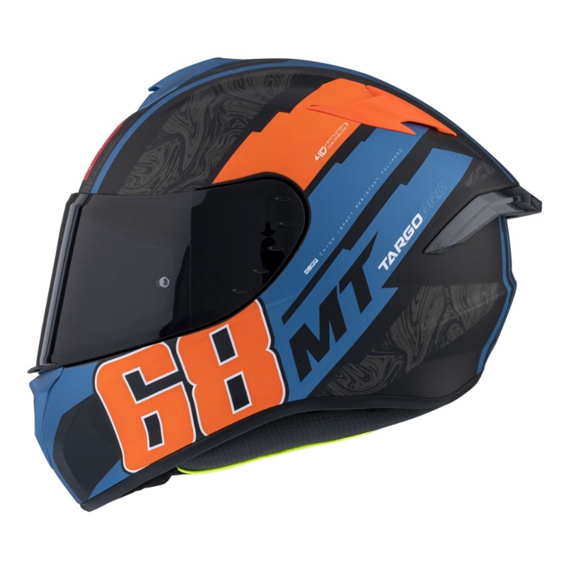 Integralna motociklistička kaciga MT FF106 Pro Targo Pro Welcome D4 crna-plava-narančasta