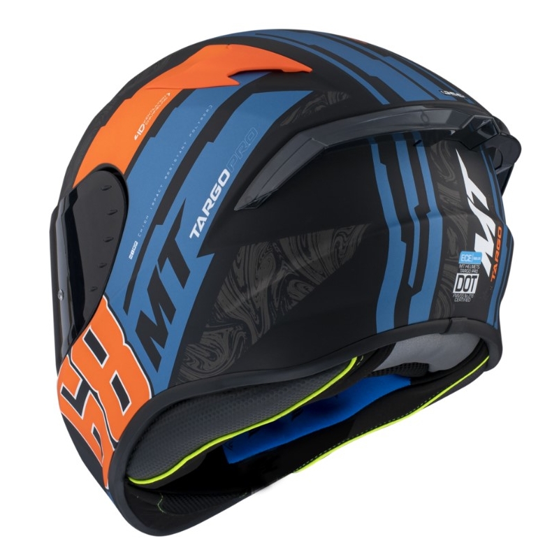 Integralna motociklistička kaciga MT FF106 Pro Targo Pro Welcome D4 crna-plava-narančasta
