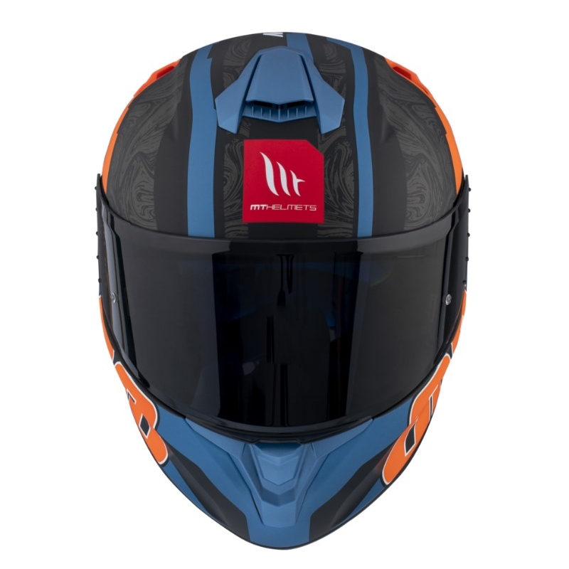 Integralna motociklistička kaciga MT FF106 Pro Targo Pro Welcome D4 crna-plava-narančasta