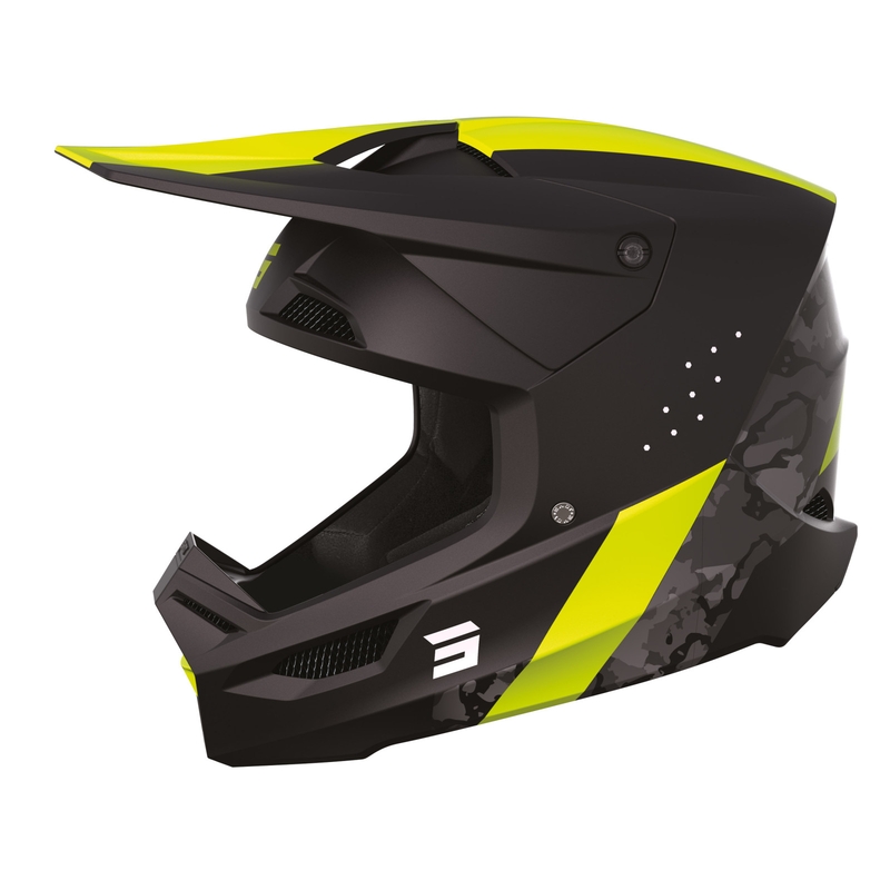 Motocross kaciga Shot Race Camo crno-siva-fluo žuta rasprodaja