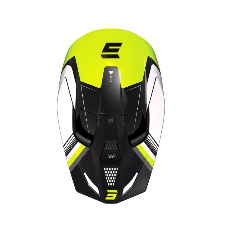 Motocross kaciga Shot Race Tracer bijela-crna-fluo žuta rasprodaja