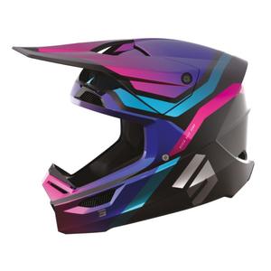 Motocross kaciga Shot Race Sky crno-plavo-ružičasta