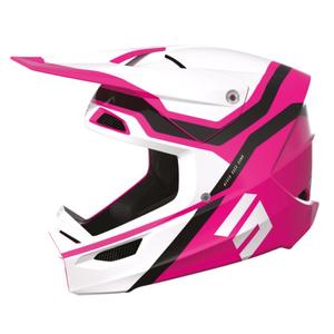 Motocross kaciga Shot Race Sky bijelo-ružičasta