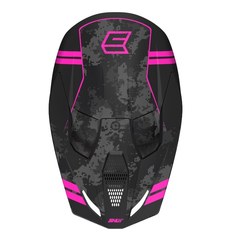 Motocross kaciga Shot Furious Army crno-sivo-ružičasta