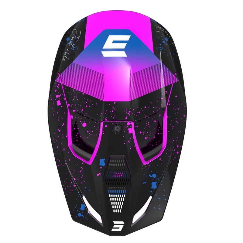 Motocross kaciga Shot Furious Matrix roza-plavo-crna