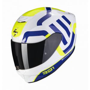 Integralna motoristička kaciga Scorpion EXO-391 Arok bijela-plava-neon žuta