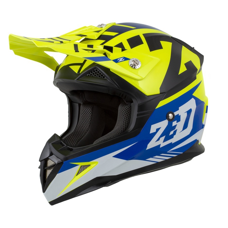 Motocross kaciga ZED X1.9 plavo-fluo žuto-crno-bijela