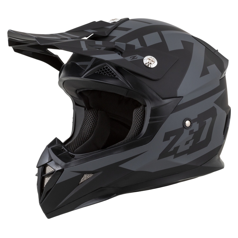 Dječja kaciga za motocross ZED X1.9D crno-siva mat