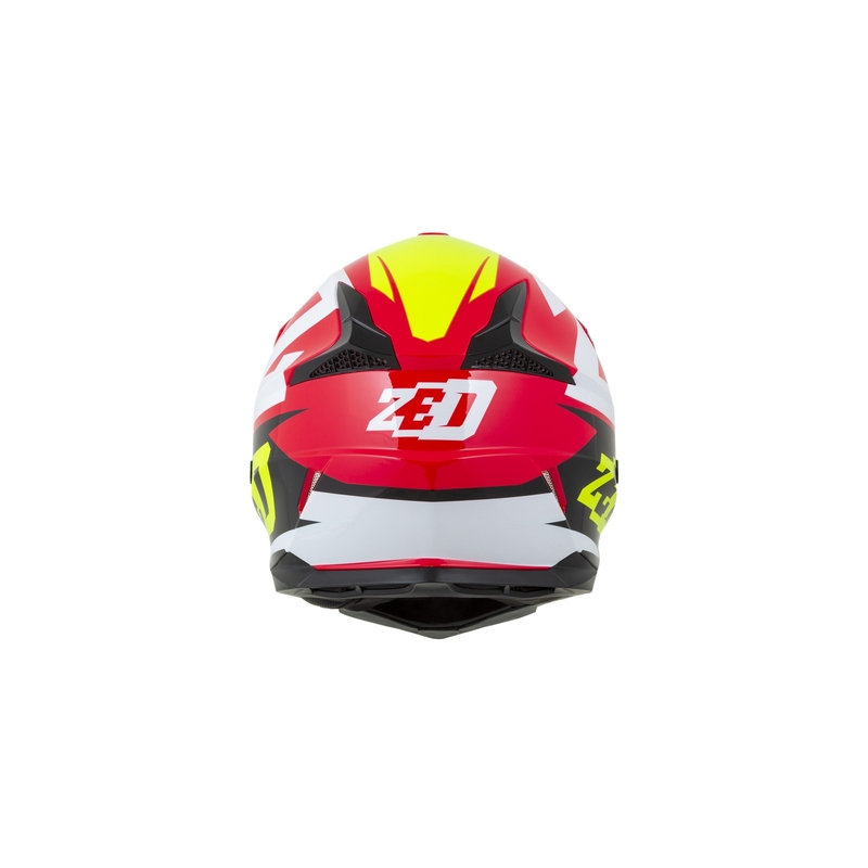 Dječja kaciga za motocross ZED X1.9D crveno-fluo žuto-crno-bijela