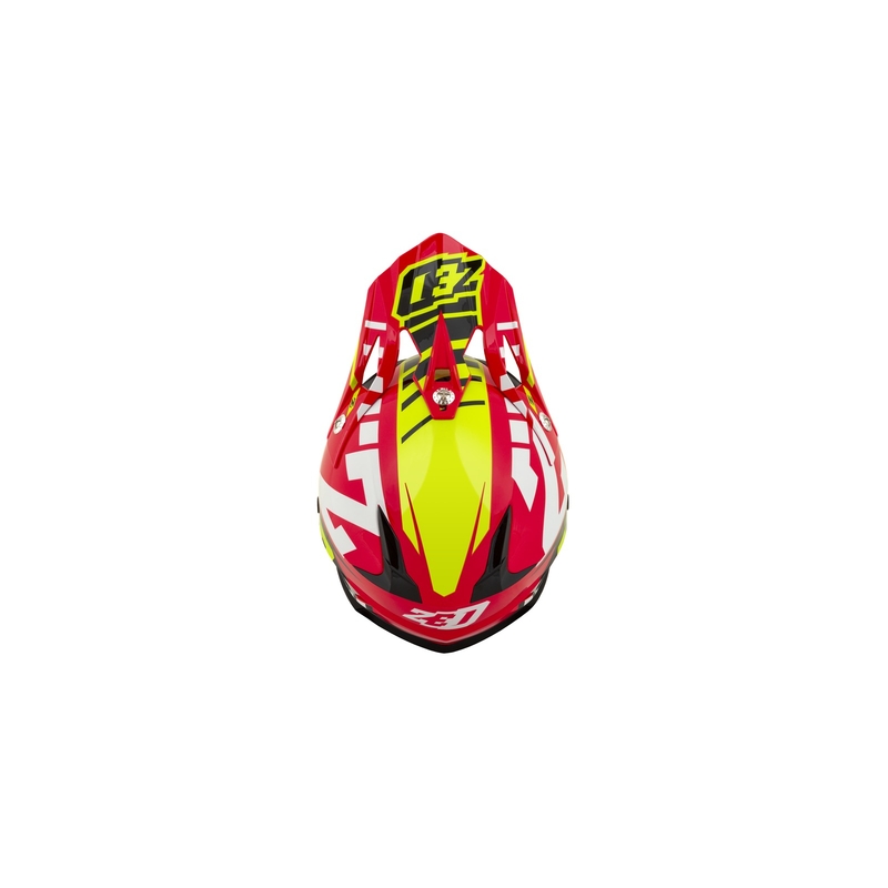 Dječja kaciga za motocross ZED X1.9D crveno-fluo žuto-crno-bijela