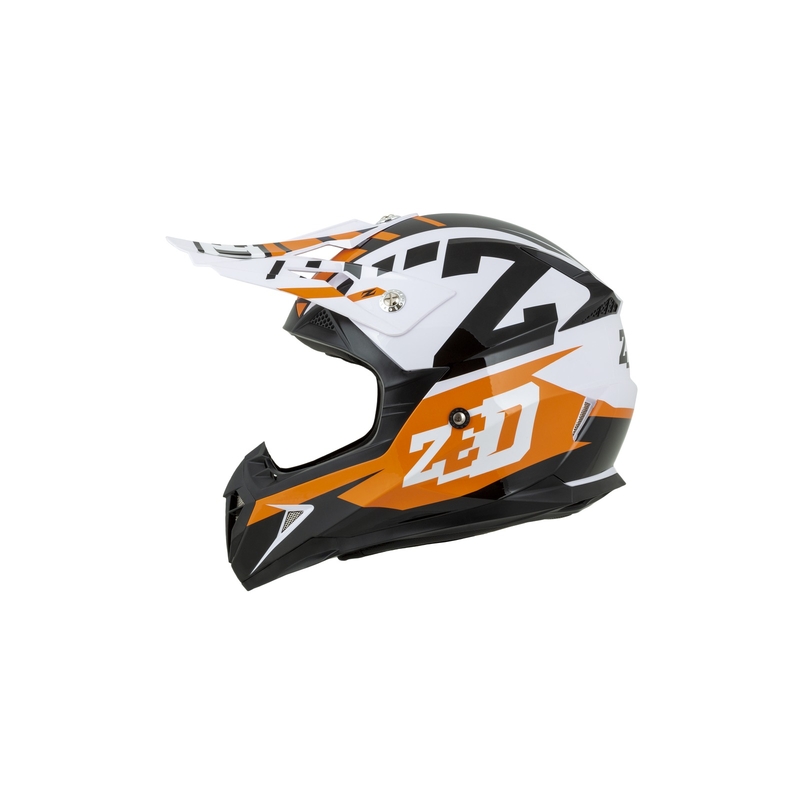Dječja kaciga za motocross ZED X1.9D narančasto-crno-bijela