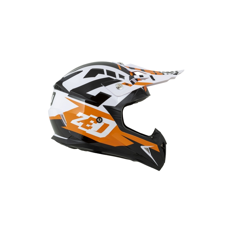 Dječja kaciga za motocross ZED X1.9D narančasto-crno-bijela